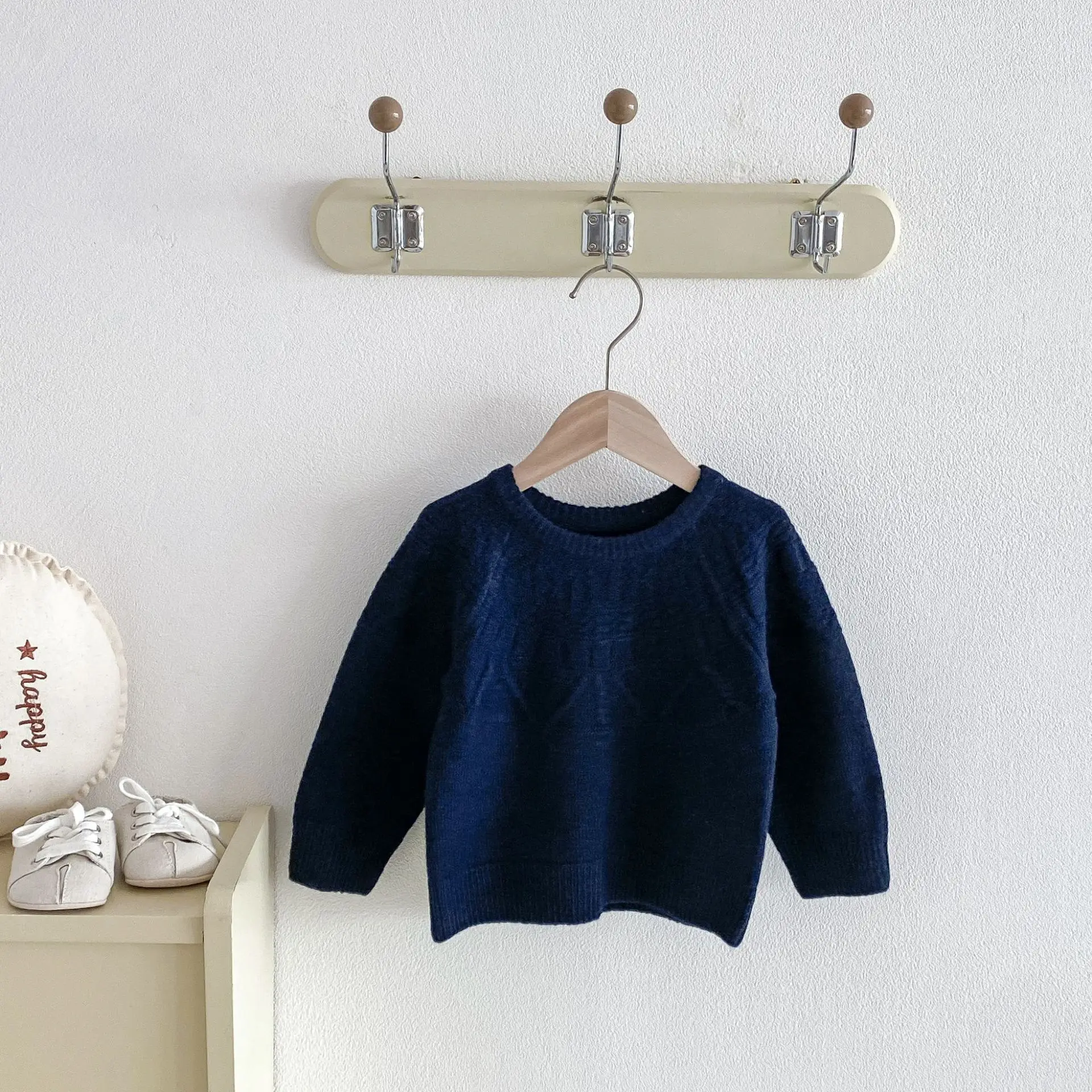 2026 Autumn New Children Casual Sweater Boys Girls Long Sleeve Knit Tops Baby Solid Sweater Kids Cotton Knitted Pullover