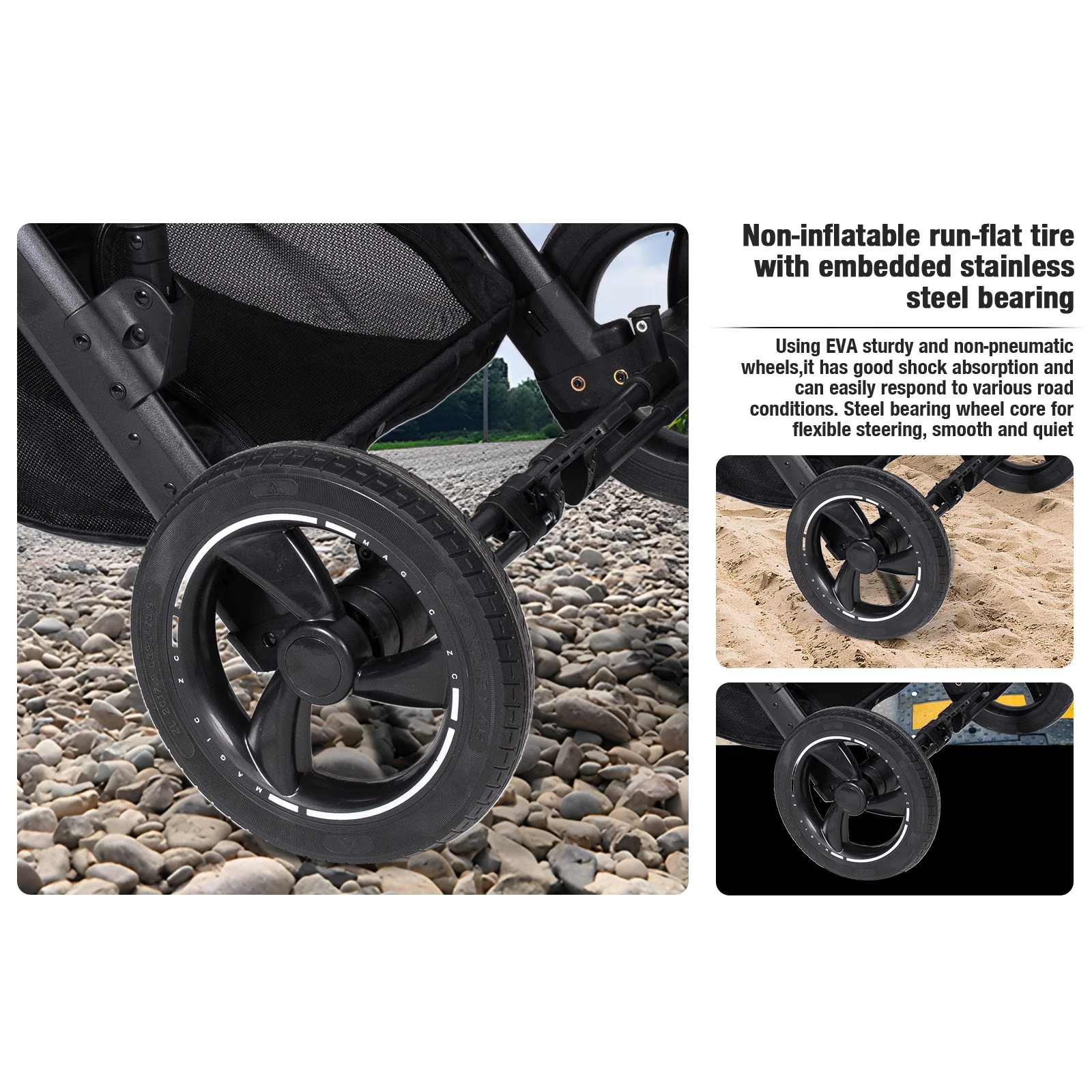 3 in 1 Stroller Baby Stroller Multi Functional Luxury High Landscape High Quality Lightweight Portable Foldable Travel Pram Newborn Carriage Shop Cart Street Fashion Tide Parent Good Choose Pushchair eith Baby Car Seat
