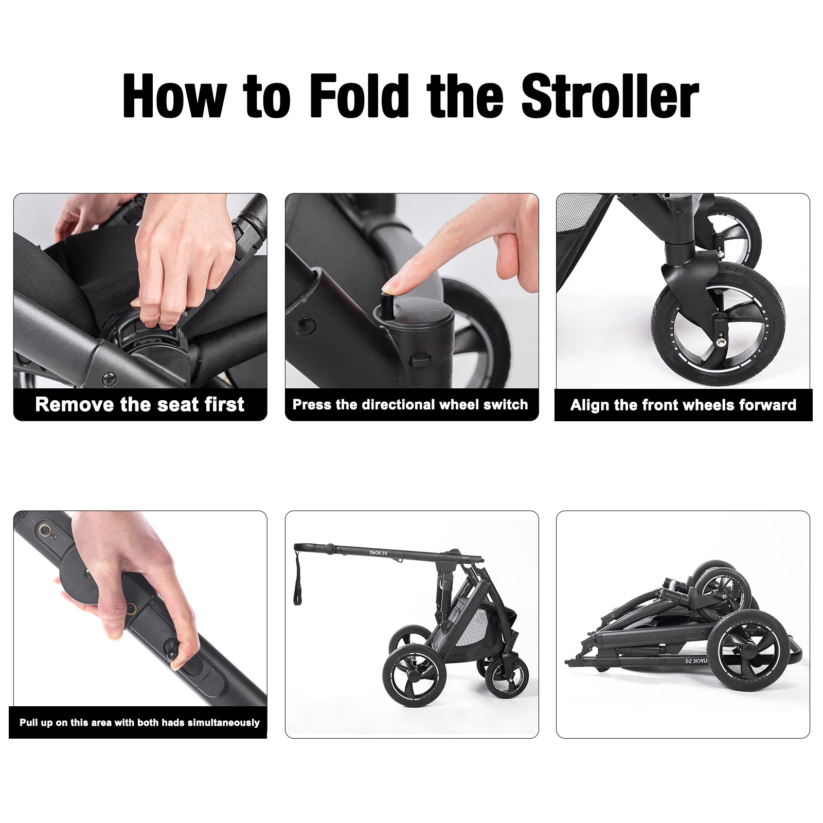 3 in 1 Stroller Baby Stroller Multi Functional Luxury High Landscape High Quality Lightweight Portable Foldable Travel Pram Newborn Carriage Shop Cart Street Fashion Tide Parent Good Choose Pushchair eith Baby Car Seat