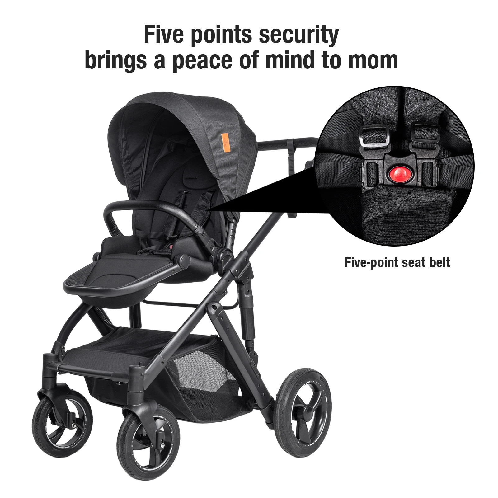 3 in 1 Stroller Baby Stroller Multi Functional Luxury High Landscape High Quality Lightweight Portable Foldable Travel Pram Newborn Carriage Shop Cart Street Fashion Tide Parent Good Choose Pushchair eith Baby Car Seat