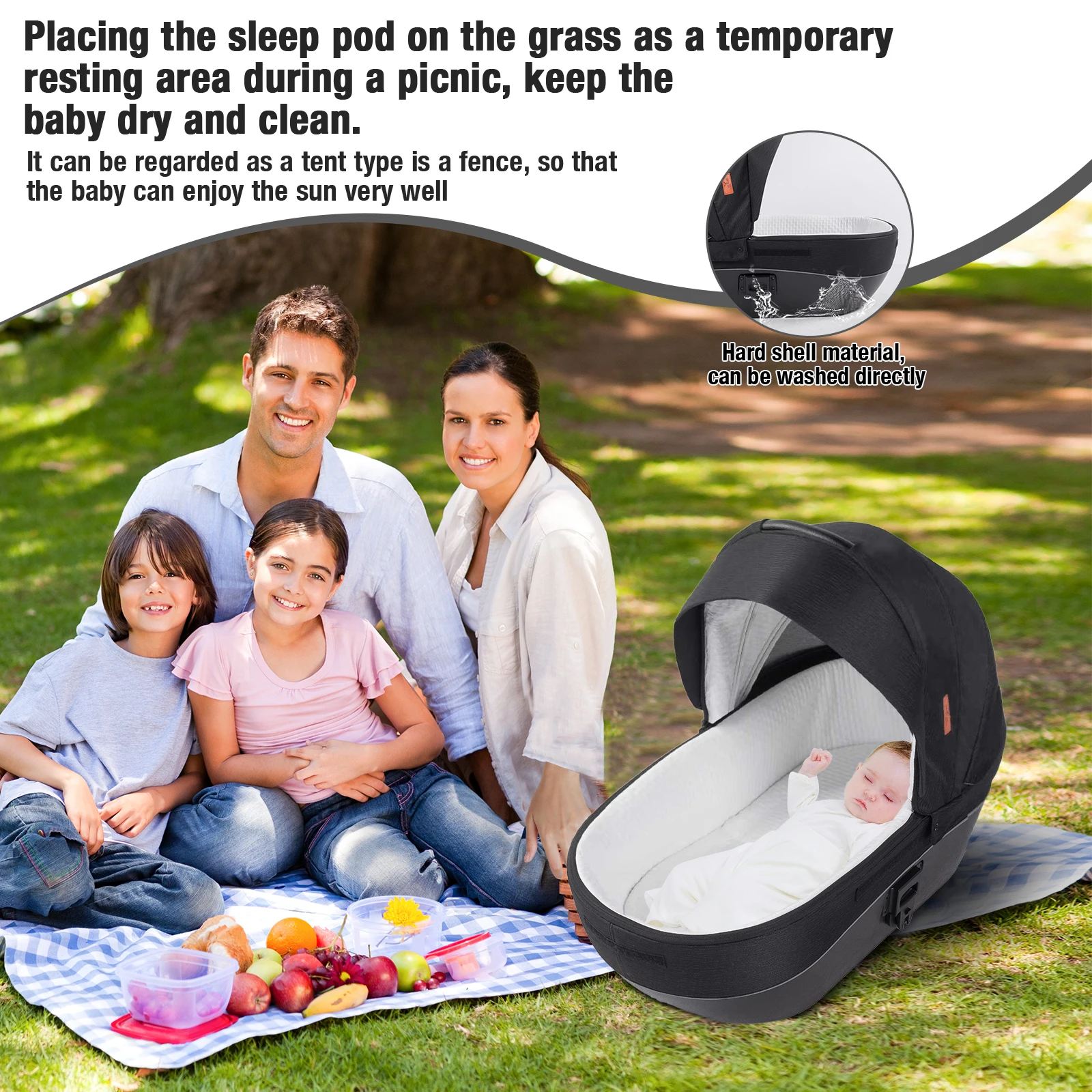 3 in 1 Stroller Baby Stroller Multi Functional Luxury High Landscape High Quality Lightweight Portable Foldable Travel Pram Newborn Carriage Shop Cart Street Fashion Tide Parent Good Choose Pushchair eith Baby Car Seat