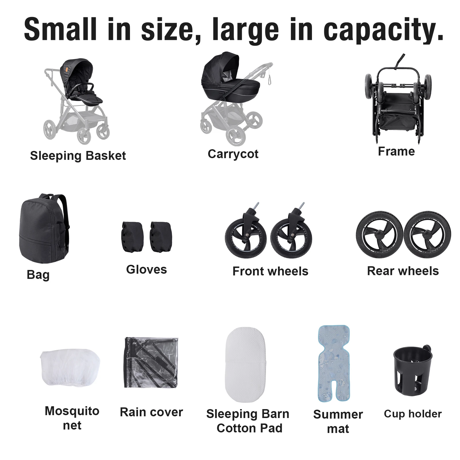 3 in 1 Stroller Baby Stroller Multi Functional Luxury High Landscape High Quality Lightweight Portable Foldable Travel Pram Newborn Carriage Shop Cart Street Fashion Tide Parent Good Choose Pushchair eith Baby Car Seat