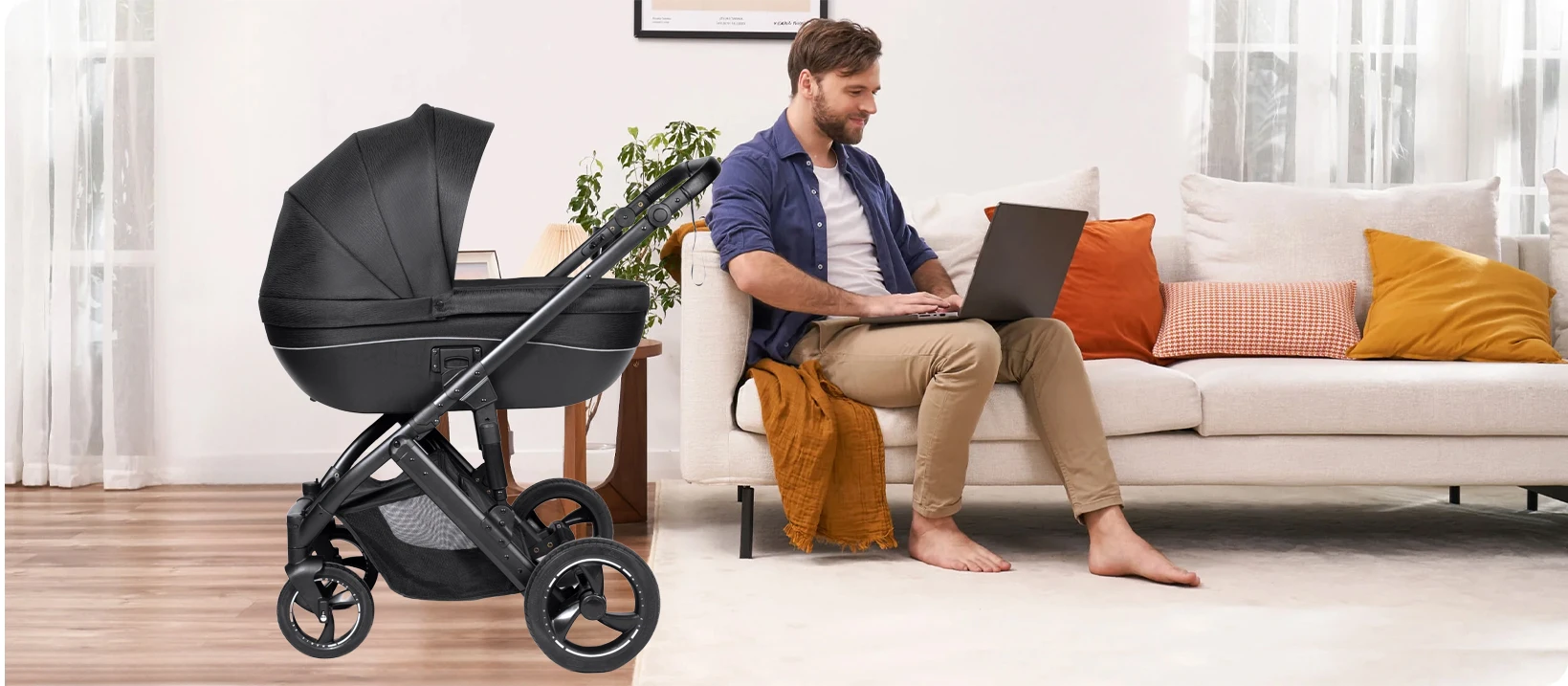 3 in 1 Stroller Baby Stroller Multi Functional Luxury High Landscape High Quality Lightweight Portable Foldable Travel Pram Newborn Carriage Shop Cart Street Fashion Tide Parent Good Choose Pushchair eith Baby Car Seat