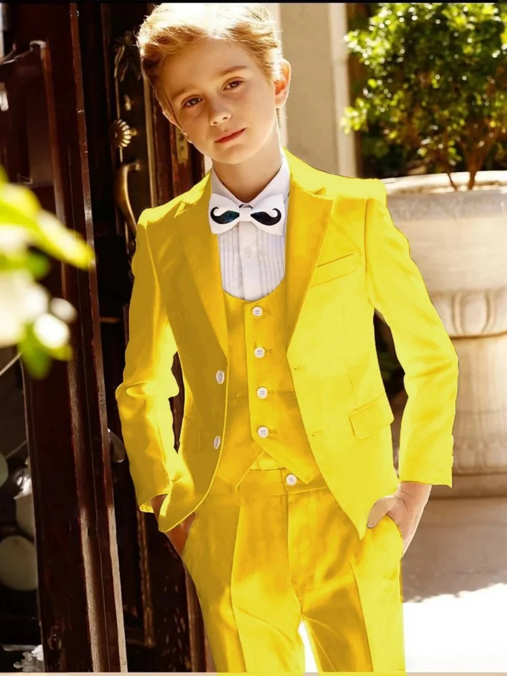 Multi-colors Boys Handsome Suit Set 3 Pieces Performance Outfit Smart Classic Notched Lapel Kids Tuxedo Wedding Party Wear