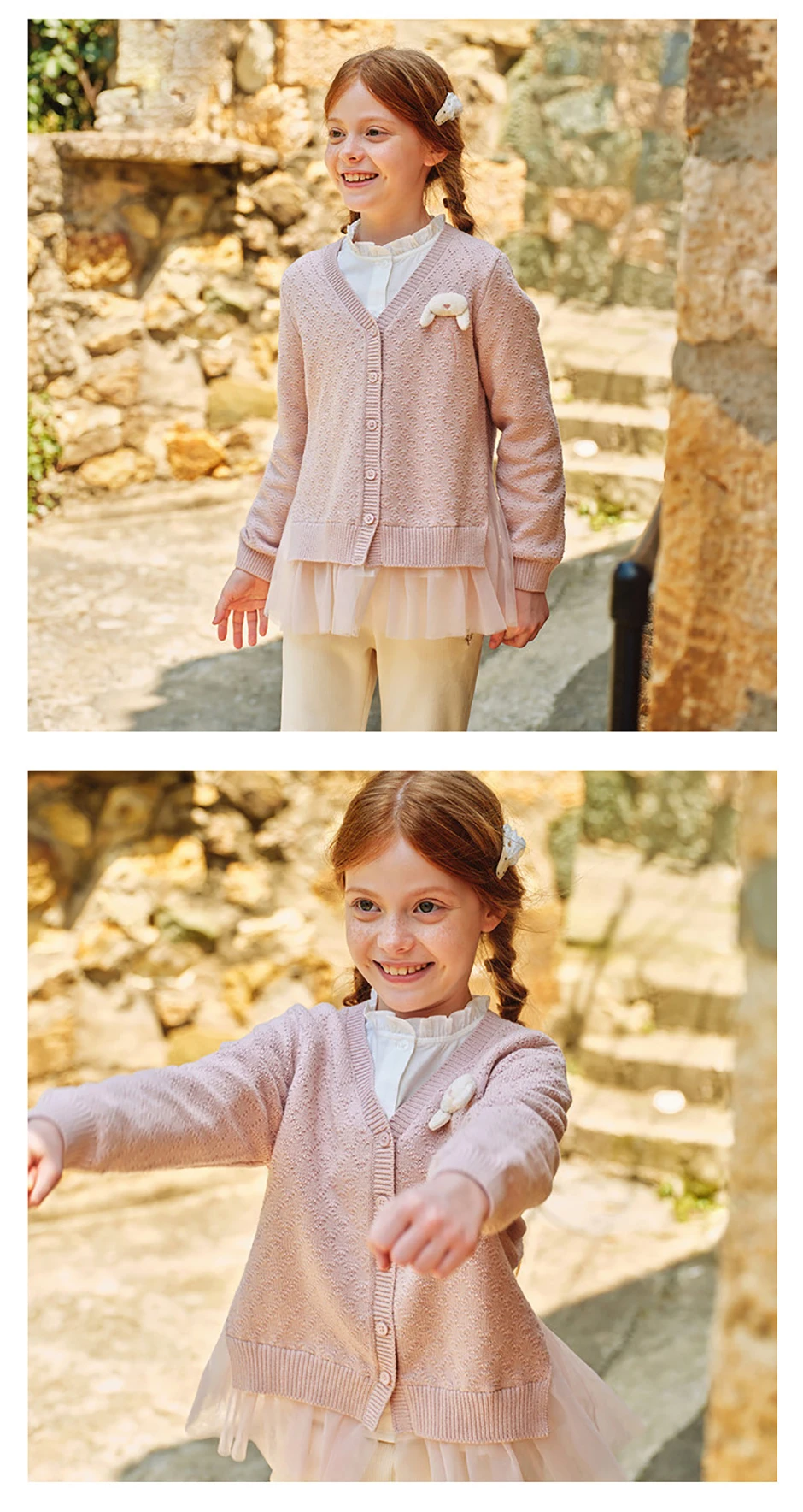 Dave Bella Children Autumn Spring Mesh Sweater Coat Girls Long Sleeve Knitted Cardigan Cute Tops Kids Outdoor Clothes DK3262709