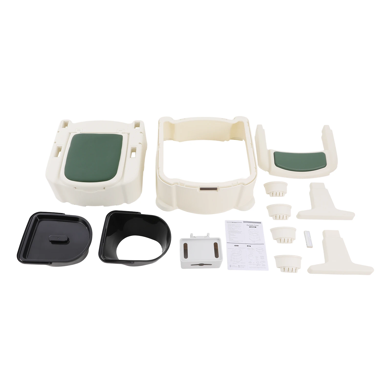 Green Bedside Commode Chair Portable Toilet with Armrests Induction Night Light Dual Black Inner Buckets Bedroom Squat Toilet Dual Use 100kg Load Capacity Anti-Odor Slow-Close Seat for Elderly Disabled Pregnant Home Bathroom RV Camping