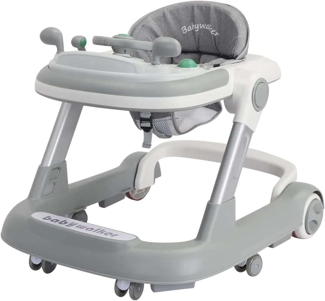 Activity 2‑in‑1 Baby Push Walker for Toddlers, Removable Feeding Tray and Music Tray (No Battery Included) Baby Walker