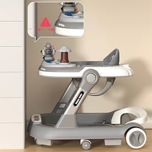 Activity 2‑in‑1 Baby Push Walker for Toddlers, Removable Feeding Tray and Music Tray (No Battery Included) Baby Walker