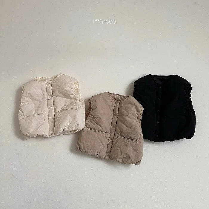 2026 Winter New Baby Girl Warm Vest Children Sleeveless Jacket Coat Kids Boys Windproof Vest Solid Infant Casual Clothes