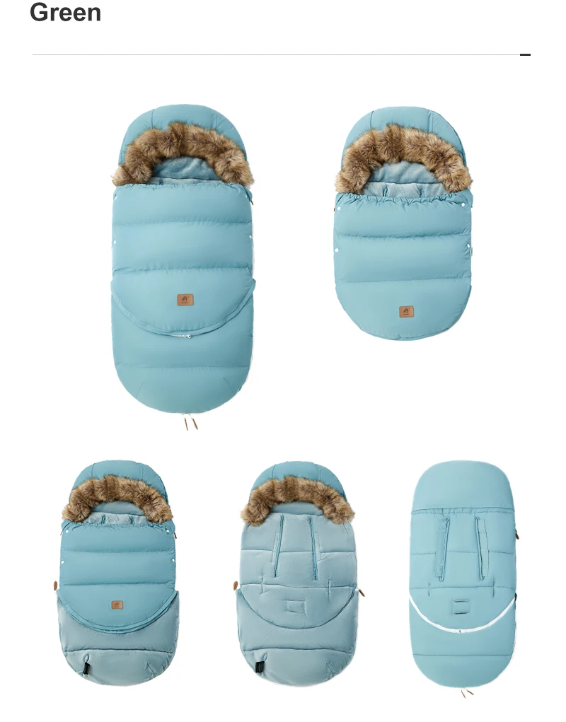 Winter Windproof Fur Collar Removable 2 Styles Footmuff 0-36 Months For Cart Newborn