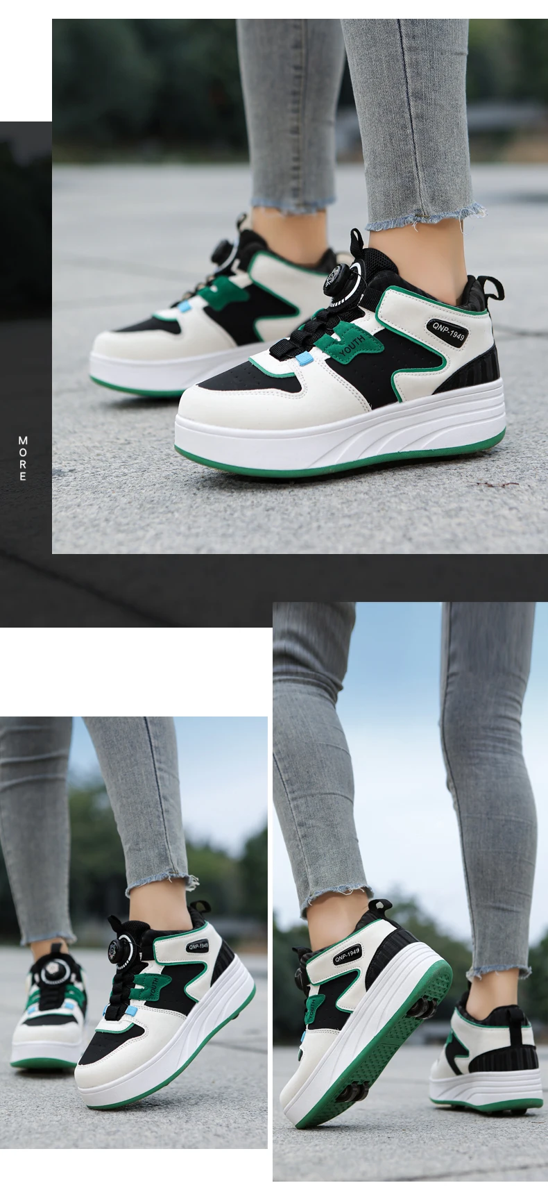 Students Children's Shoes Four Wheel Light Shoes Boys Invisible Roller Shoes Large Size Outdoor Sports Walking Shoes Women