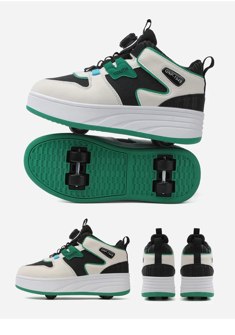 Students Children's Shoes Four Wheel Light Shoes Boys Invisible Roller Shoes Large Size Outdoor Sports Walking Shoes Women