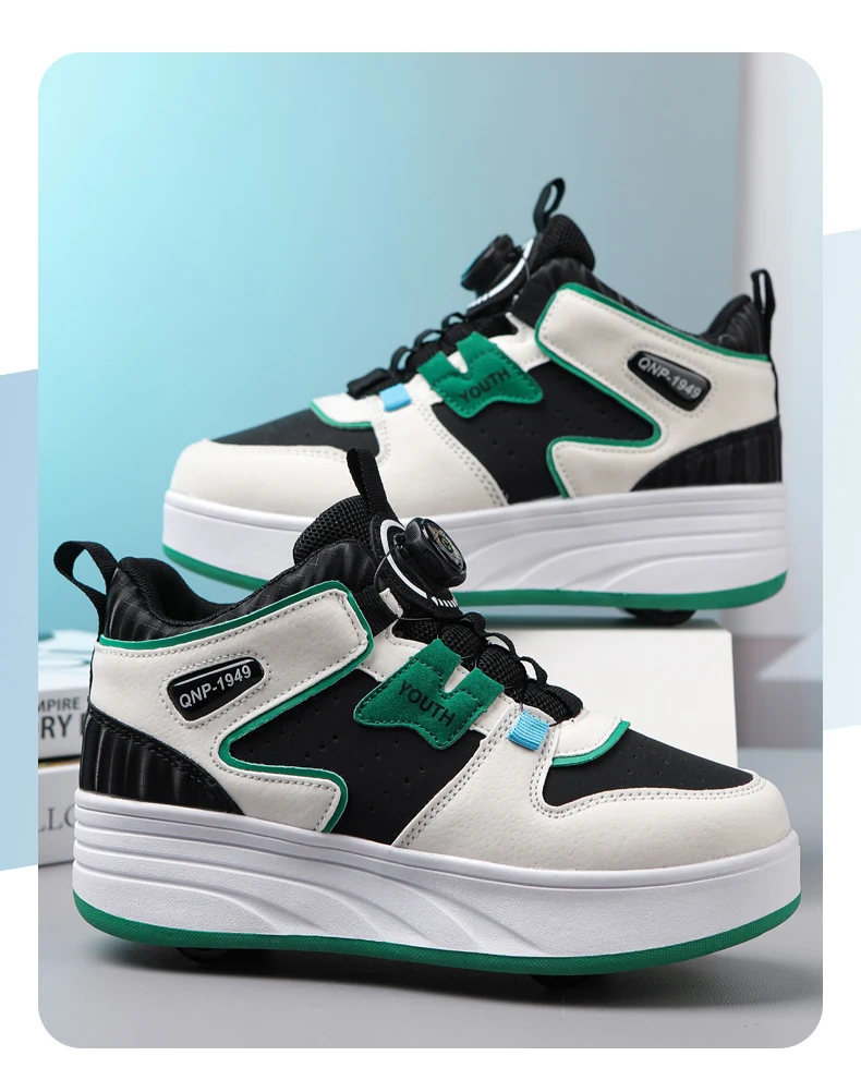 Students Children's Shoes Four Wheel Light Shoes Boys Invisible Roller Shoes Large Size Outdoor Sports Walking Shoes Women