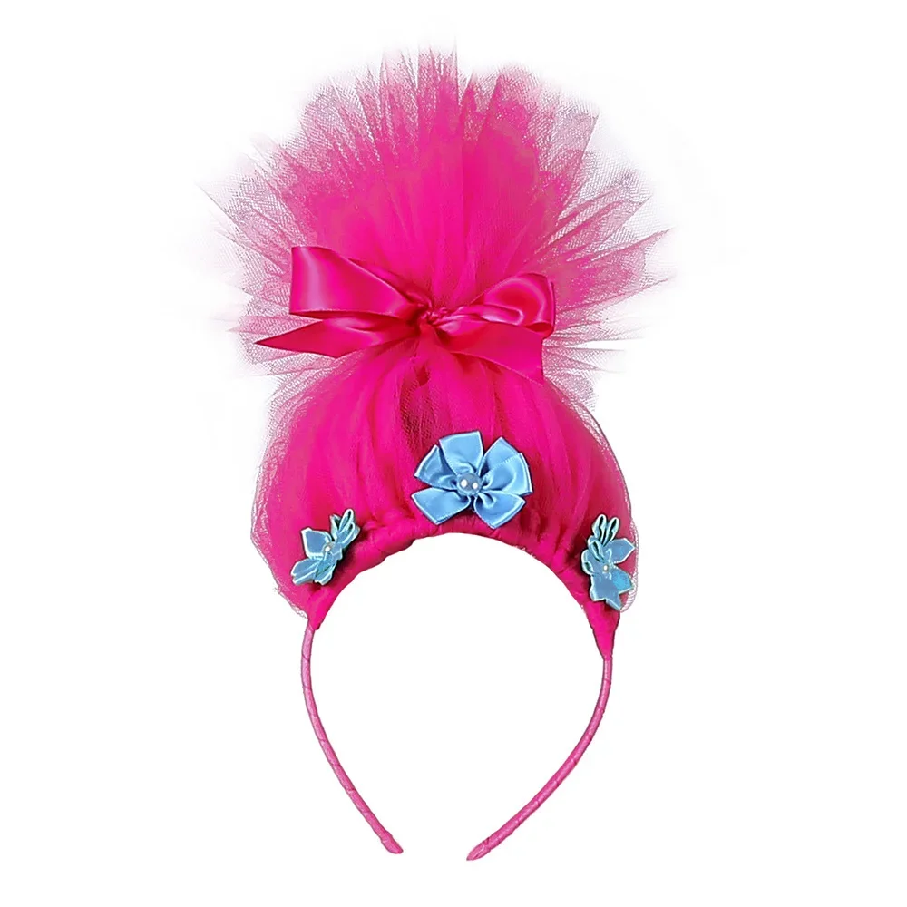 Poppy Trolls Tutu Dress Costume for Girls Birthday Party Princess Dress Up Clothes Toddler Kids Halloween Carnival Costumes