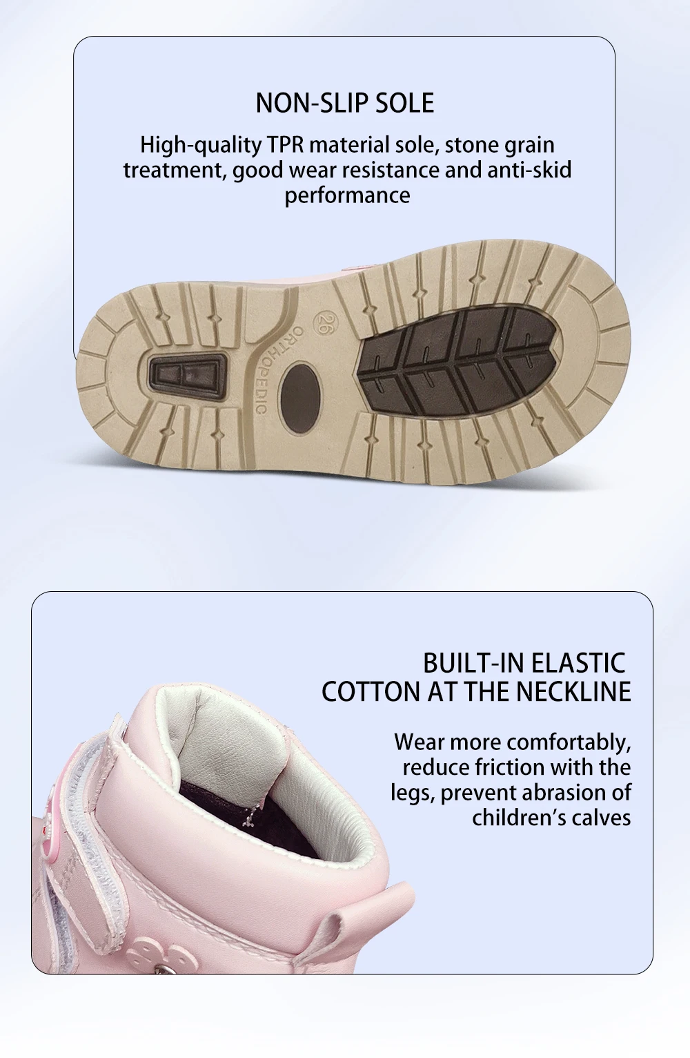 Winter Children Pink Shoes Orthopedic Boots For Kids Casual Luxury Ankle Booties With Rhinestone Flower Leather School Footwear