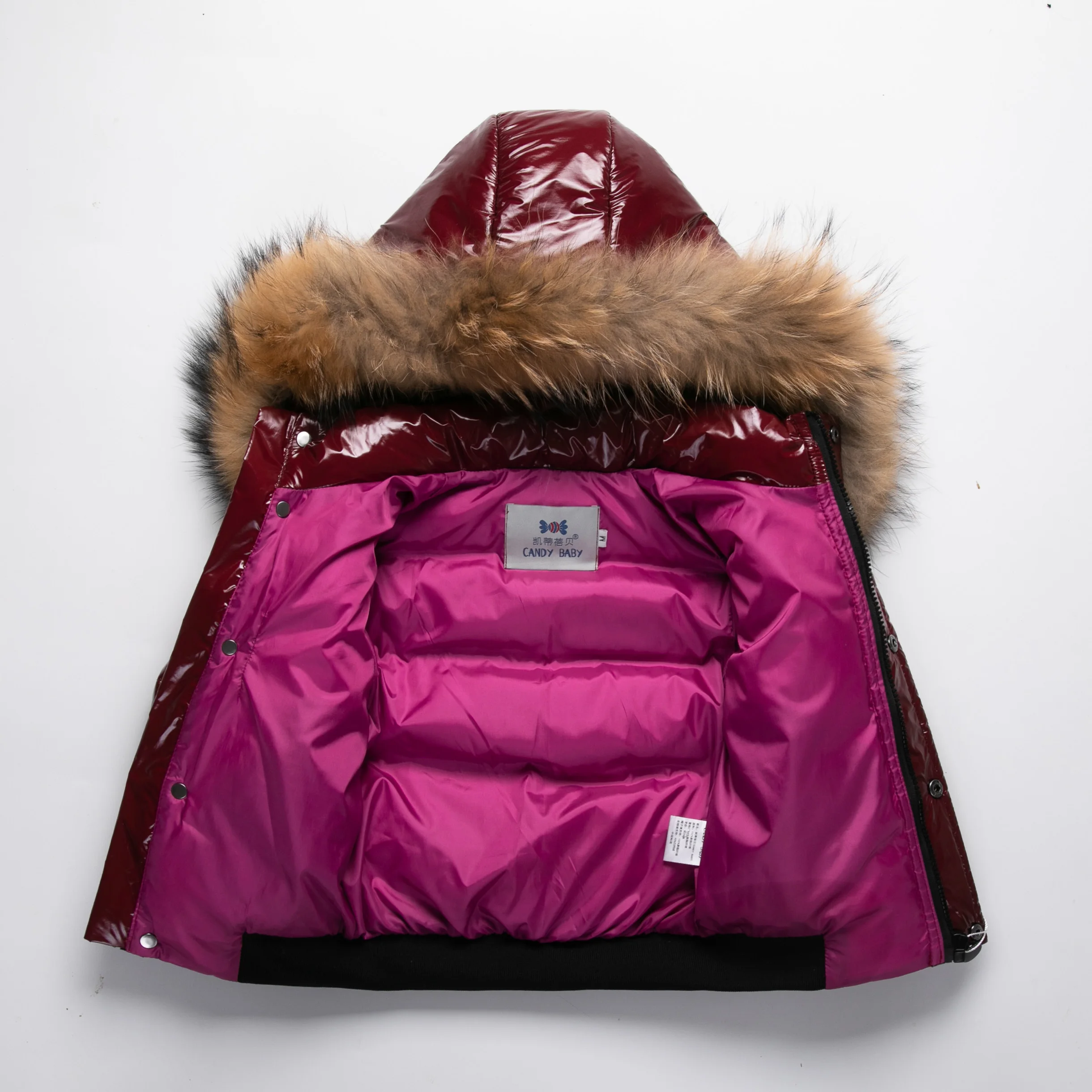 RAISE 2025 Winter Baby Girl Down Jacket Waterproof Shiny Real Fur Thicken Warm Boy Outerwear Coat 1-8 Years Kid Boy Parka Outfit