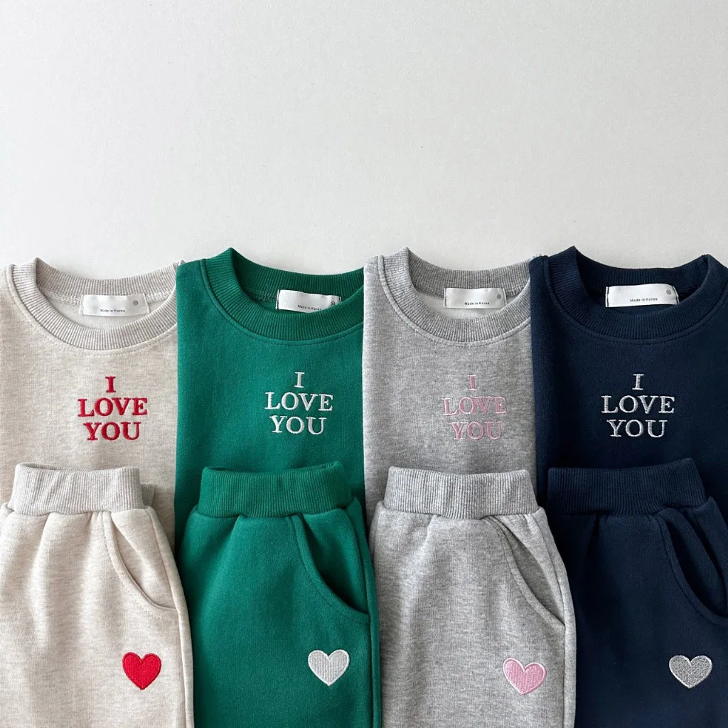 2025 Autumn New Children Long Sleeve Clothes Set Letter Embroidery Baby Casual Sweatshirt + Pants 2pcs Suit Toddler Girl Outfits