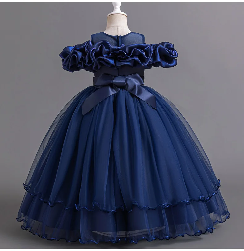 New 2026 Wedding Girl Long Dress Suitable for 8-12-Year-Old Christmas Girl's Clothing Sloppy Birthday Ball Night Dress