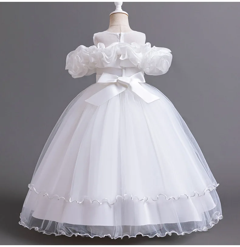 New 2026 Wedding Girl Long Dress Suitable for 8-12-Year-Old Christmas Girl's Clothing Sloppy Birthday Ball Night Dress