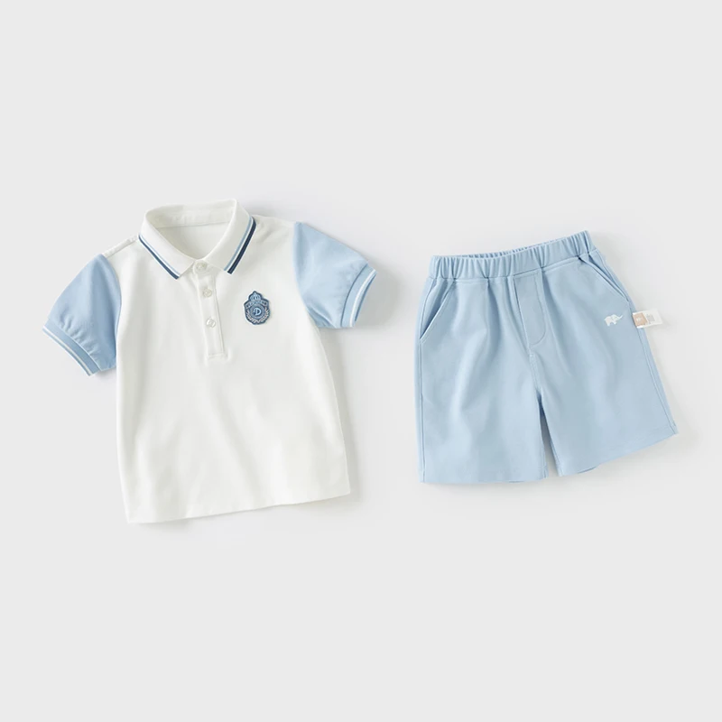 Dave Bella Boys' Pants Set Baby Fashion Casual Top Shorts Two-Piece Set Summer Children's Thin Clothing Outdoor DB2251992