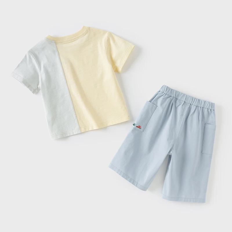 Dave Bella Boys' Pants Set Baby Fashion Casual Top Shorts Two-Piece Set Summer Children's Thin Clothing Outdoor DB2251992