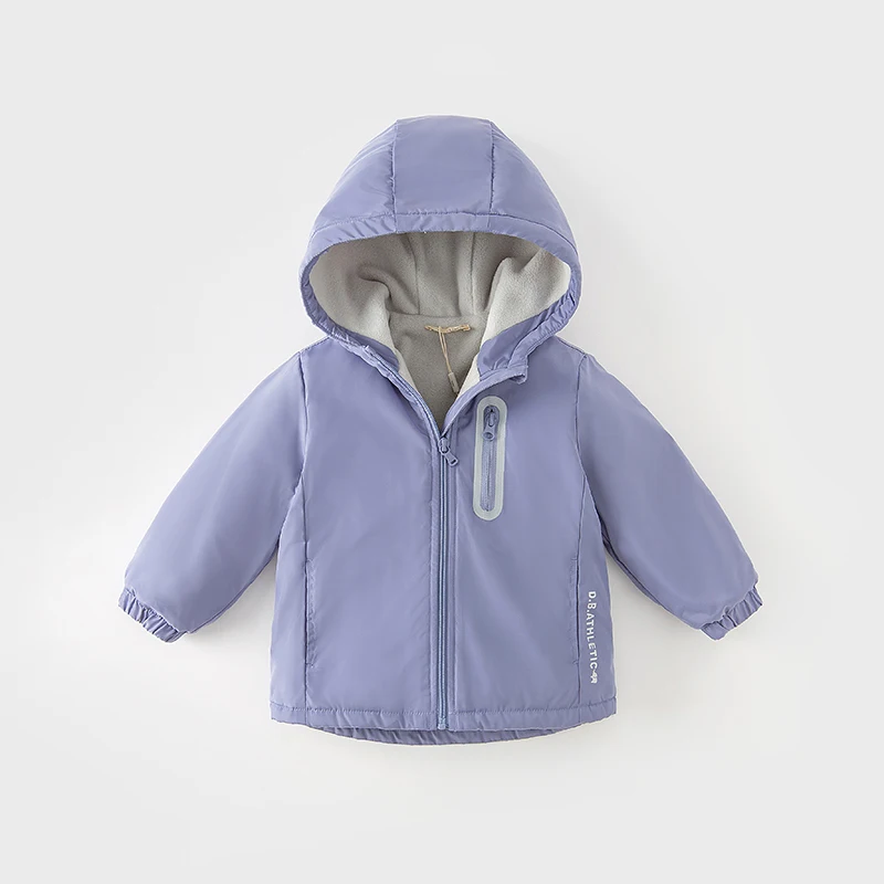 Dave Bella Children Girls Boys Plush Jacket 2023 Winter New Fashion Casual Outerwear Parkas Warm Coat Outdoor Sport DBJ15531-A