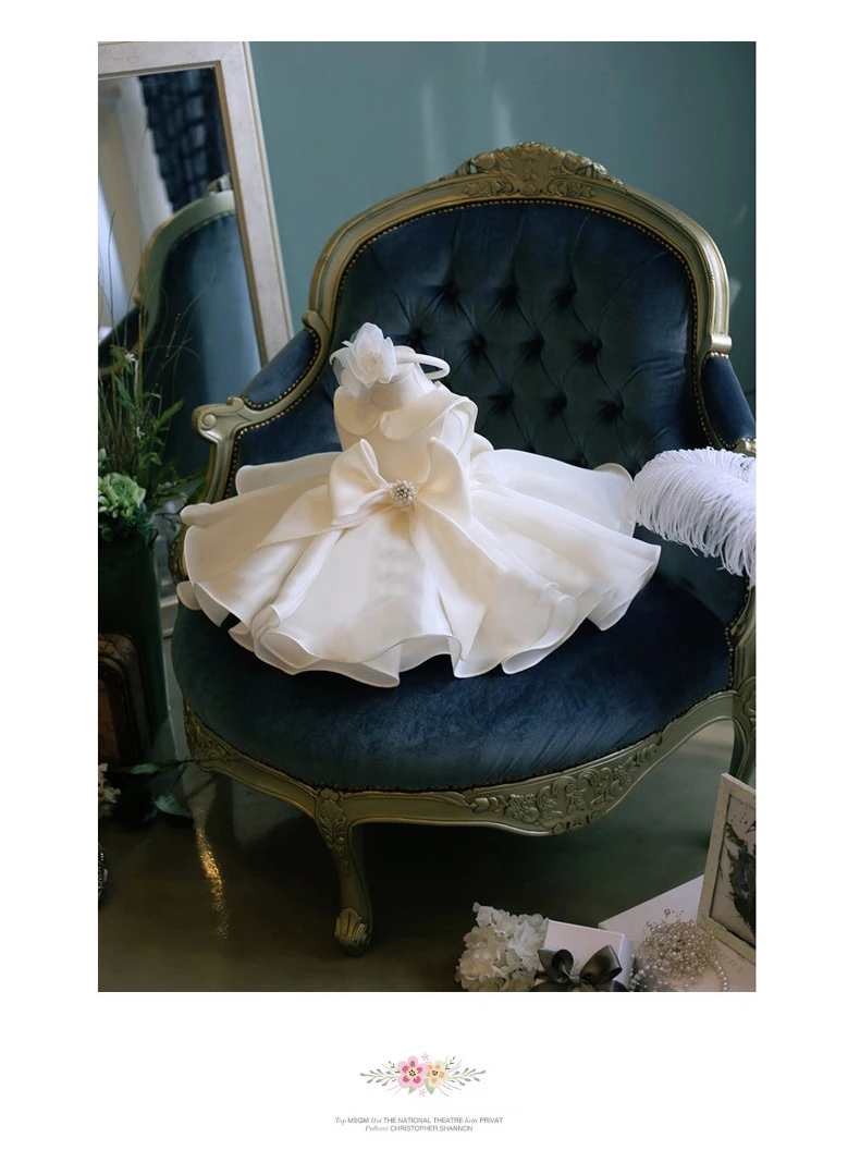 IYEAL Elegant Children Dresses Baby Girls Baptism Dress For Eid Princess Kids Girl Wedding Birthday Party Dresses for 1-10 Years