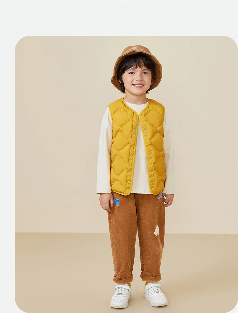 Mini Bala Kids Down Vest Winter Reversible Duck Down Waterproof Windproof Warm Lightweight for Outdoor Activities Macaron Color
