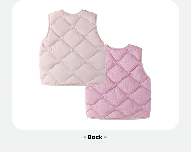 Mini Bala Kids Down Vest Winter Reversible Duck Down Waterproof Windproof Warm Lightweight for Outdoor Activities Macaron Color