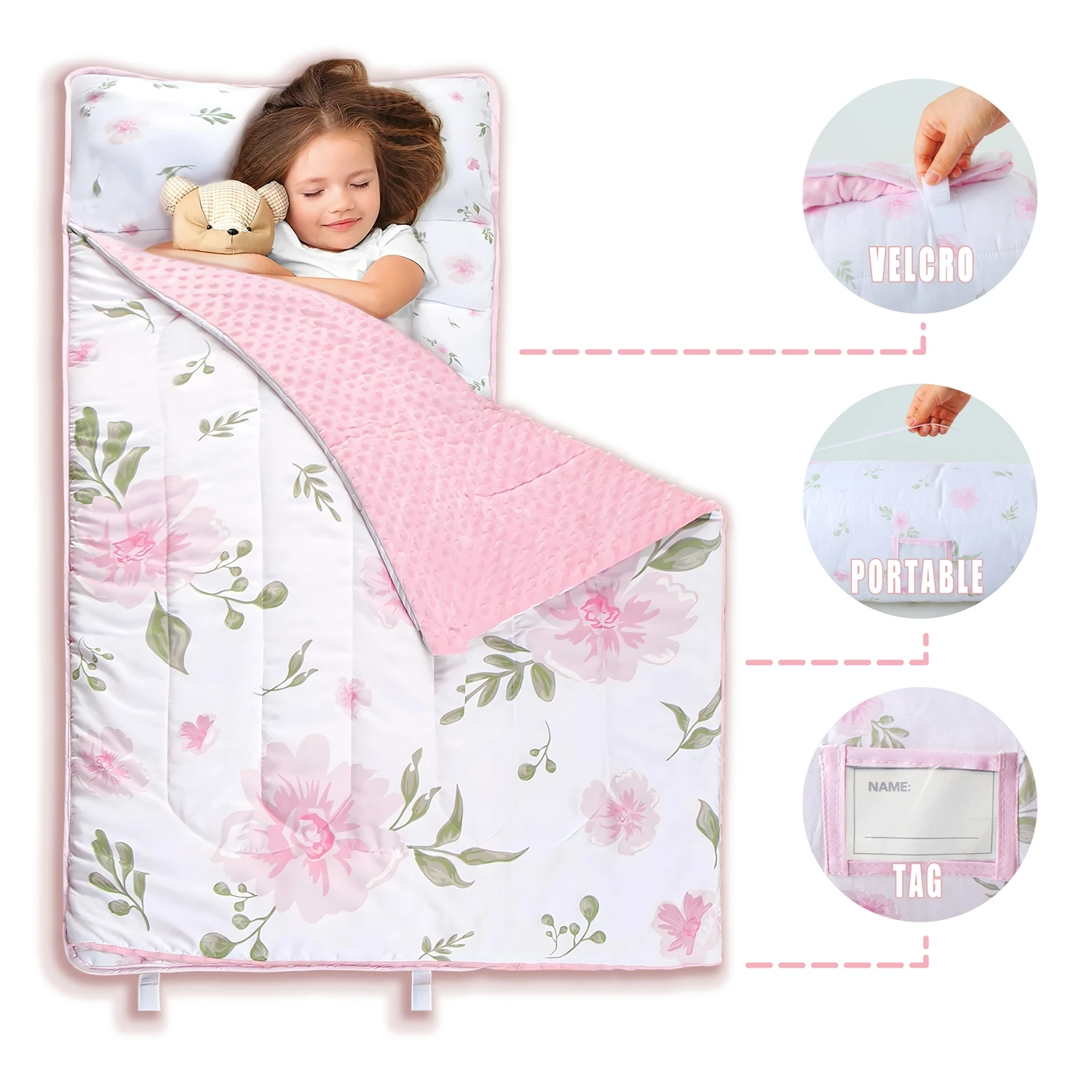 Custom Toddler Nap Mat Sleeping Mats With Pillow Kids' Sleeping Mat with Removable Pillow and Gravity blanket Crib bedding