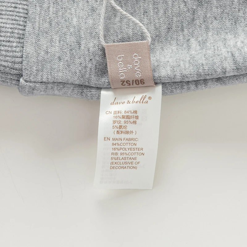 Dave Bella Kids Boy Clothes Grey Cartoon Suit 2025 Spring Autumn Pullover Sweatshirt Sport Pant Children Tracksuit DB3241665