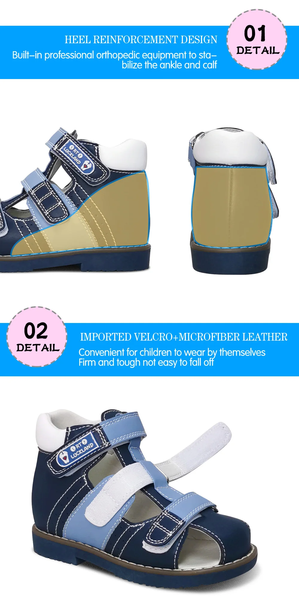 Child Girl Sandals Boys Children's Orthopedic Shoes Summer Toddler Flower Design Princess Flatfeet Footwear 2 To 8Years Age