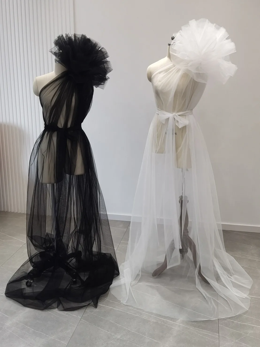 See Through Sexy Maternity Photoshoot Dresses One Shoulder Pregnant Women Photography Props Gowns Premama Evening Bathrobe Tulle