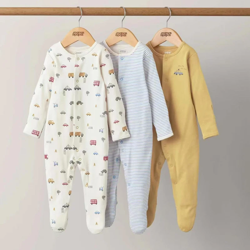 IYEAL Newborn Rompers Baby Boy Girl Toddler Clothes 3Pcs/Lot 100% Cotton Infant Clothing Spring Fall Pajamas Bebe Home Wear