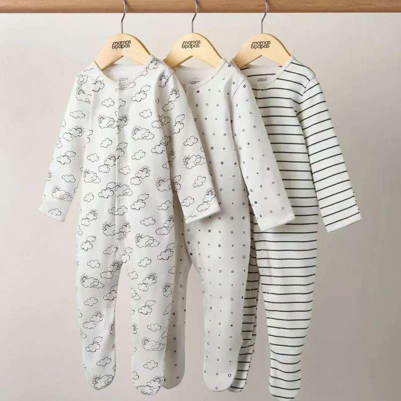 IYEAL Newborn Rompers Baby Boy Girl Toddler Clothes 3Pcs/Lot 100% Cotton Infant Clothing Spring Fall Pajamas Bebe Home Wear