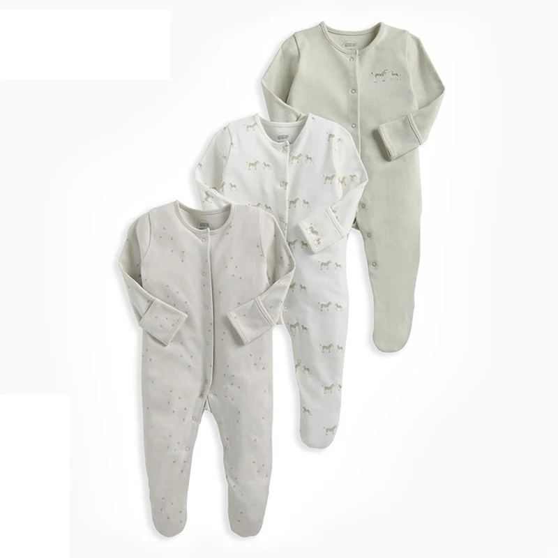 IYEAL Newborn Rompers Baby Boy Girl Toddler Clothes 3Pcs/Lot 100% Cotton Infant Clothing Spring Fall Pajamas Bebe Home Wear