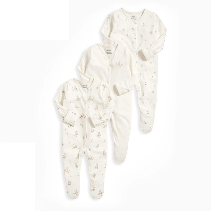 IYEAL Newborn Rompers Baby Boy Girl Toddler Clothes 3Pcs/Lot 100% Cotton Infant Clothing Spring Fall Pajamas Bebe Home Wear