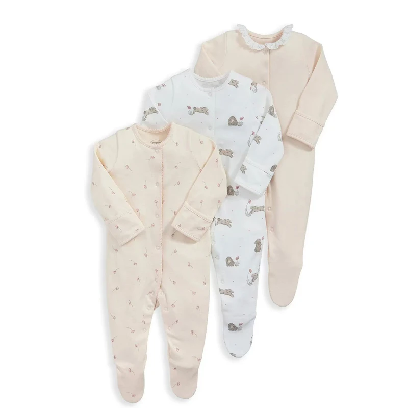 IYEAL Newborn Rompers Baby Boy Girl Toddler Clothes 3Pcs/Lot 100% Cotton Infant Clothing Spring Fall Pajamas Bebe Home Wear
