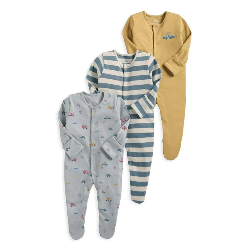 IYEAL Newborn Rompers Baby Boy Girl Toddler Clothes 3Pcs/Lot 100% Cotton Infant Clothing Spring Fall Pajamas Bebe Home Wear
