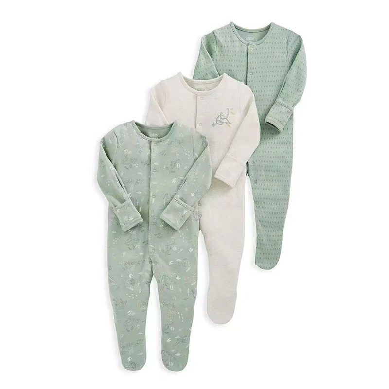 IYEAL Newborn Rompers Baby Boy Girl Toddler Clothes 3Pcs/Lot 100% Cotton Infant Clothing Spring Fall Pajamas Bebe Home Wear