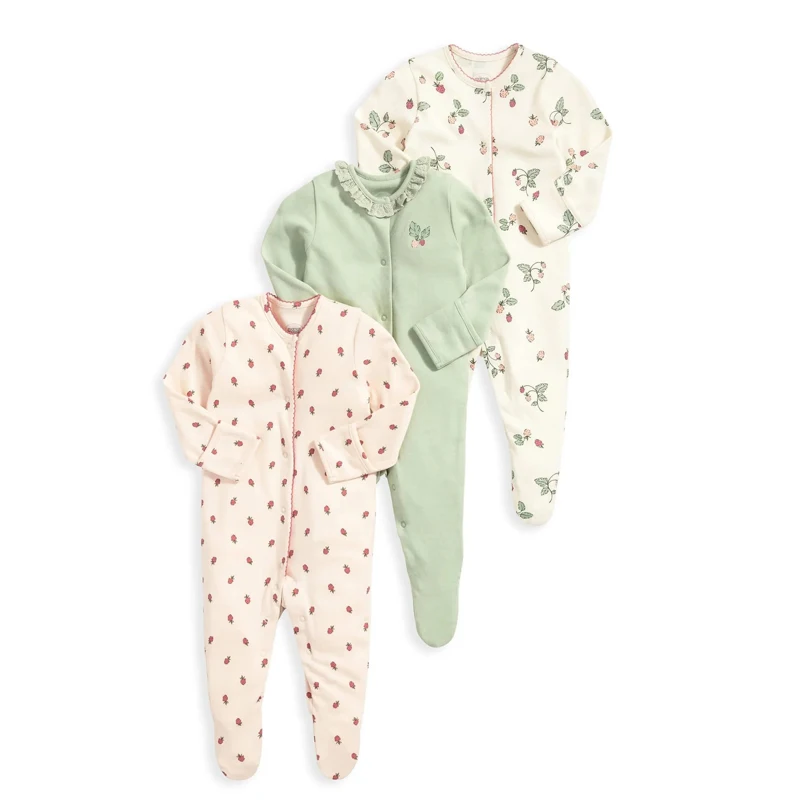 IYEAL Newborn Rompers Baby Boy Girl Toddler Clothes 3Pcs/Lot 100% Cotton Infant Clothing Spring Fall Pajamas Bebe Home Wear