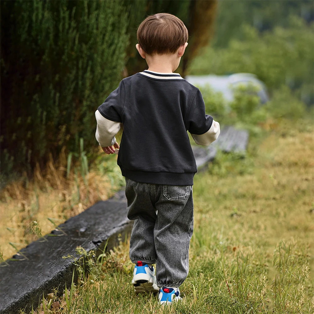 Dave Bella Children's Autumn Spring Jeans Boys Elastic Waist Cargo Pants Casual Sports Pocket Jogger Trousers DB3252504