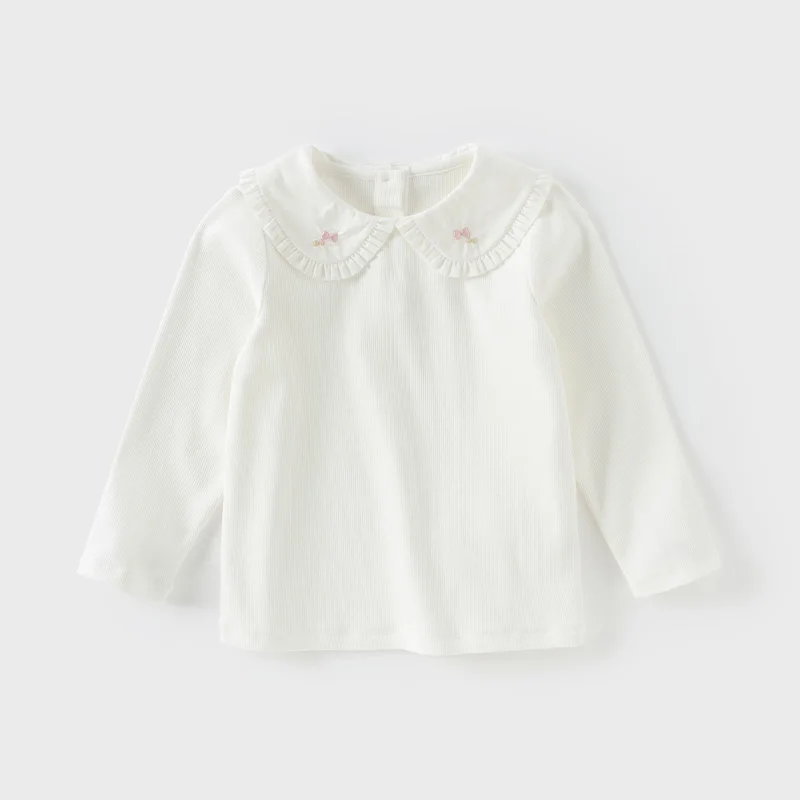 Dave Bella Children Spring Winter T-shirts Tops for Girls Cute Autumn Long Sleeve Tops Bottoming Shirt DB1250911