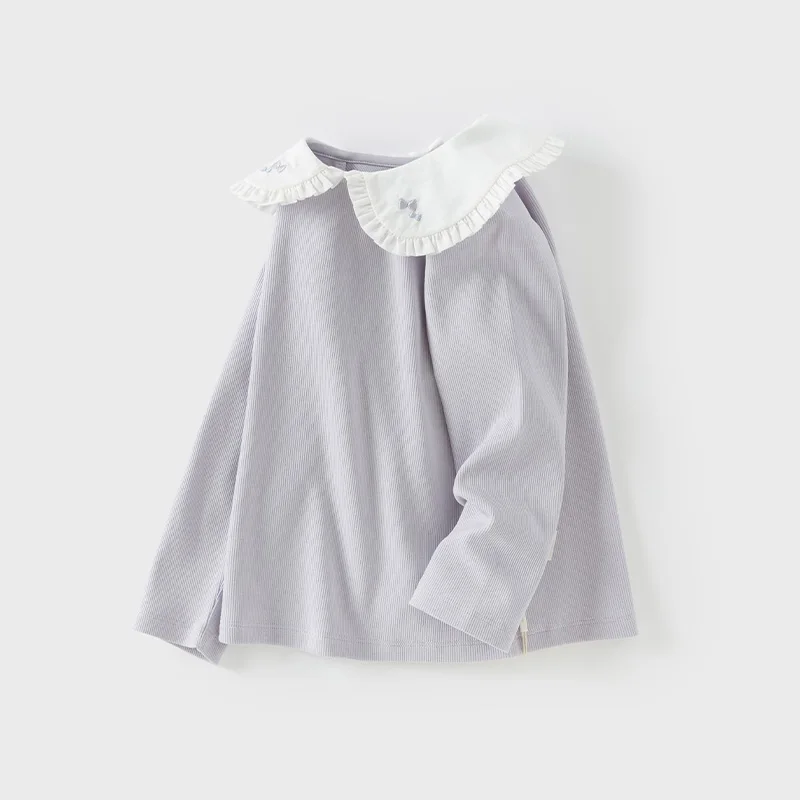 Dave Bella Children Spring Winter T-shirts Tops for Girls Cute Autumn Long Sleeve Tops Bottoming Shirt DB1250911