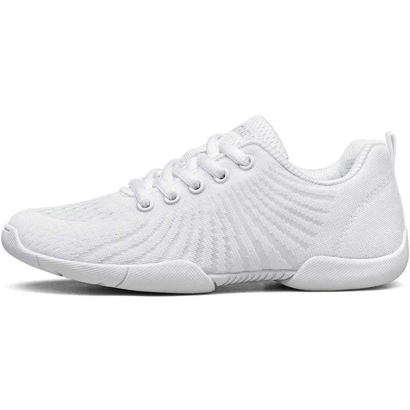 BAXINIER Girls White Cheer Dance Sneakers Kids Lightweight Cheerleading Training Walking Tennis Womens Fashion Sports Shoes