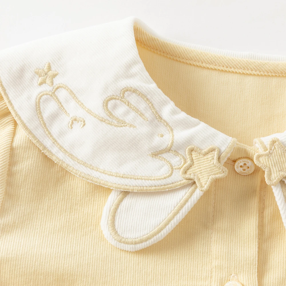 Dave Bella Children's Cotton Shirt Autumn Girls Baby Sweet Cartoon Top Blouse Comfortable Long Sleeve Top Gentle DB3253212