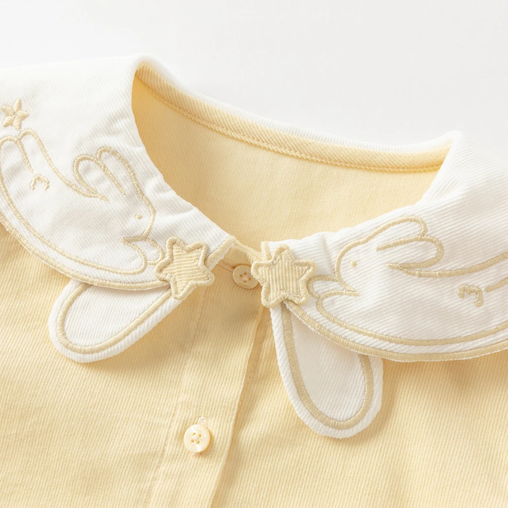 Dave Bella Children's Cotton Shirt Autumn Girls Baby Sweet Cartoon Top Blouse Comfortable Long Sleeve Top Gentle DB3253212