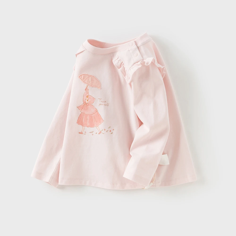 Dave Bella Children's Cotton T-shirt Summer Fashion Casual Sweet Girl's Cute Cartoon Bottoming Shirt Party Outdoor DB3252634