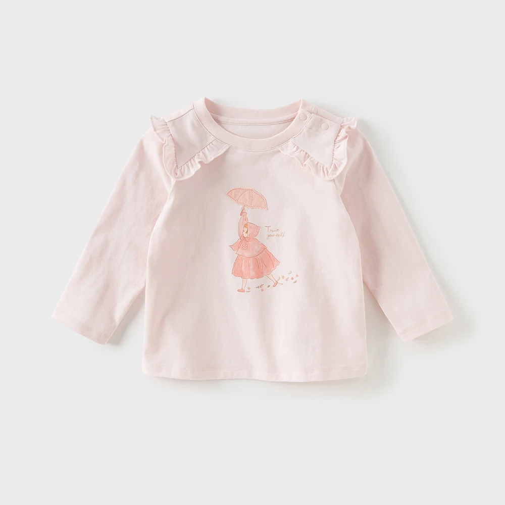 Dave Bella Children's Cotton T-shirt Summer Fashion Casual Sweet Girl's Cute Cartoon Bottoming Shirt Party Outdoor DB3252634