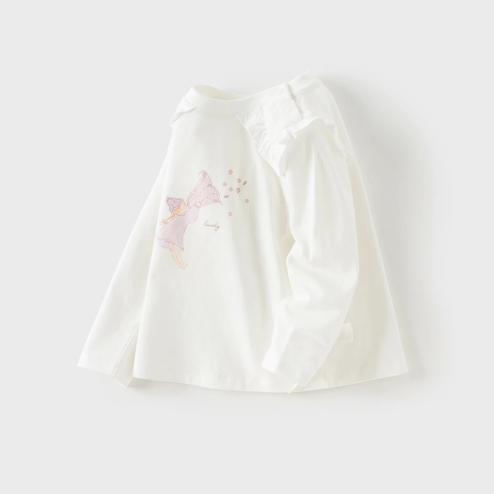 Dave Bella Children's Cotton T-shirt Summer Fashion Casual Sweet Girl's Cute Cartoon Bottoming Shirt Party Outdoor DB3252634